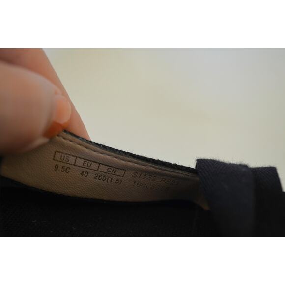 Stuart Weitzman Black Espadrille Wedge Size 9 - Picture 3 of 5